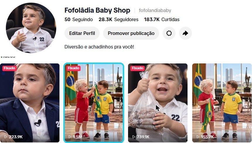 Print do perfil no TikTok mostrando o vídeo com 1,5 milhão de visualizações
